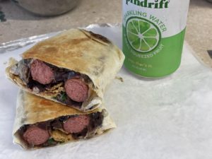 chili cheese dog and soda